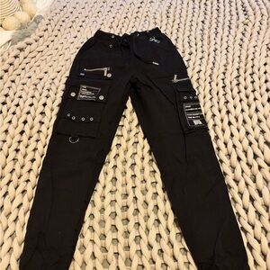 Maniere De Voir Black Cargo Pants